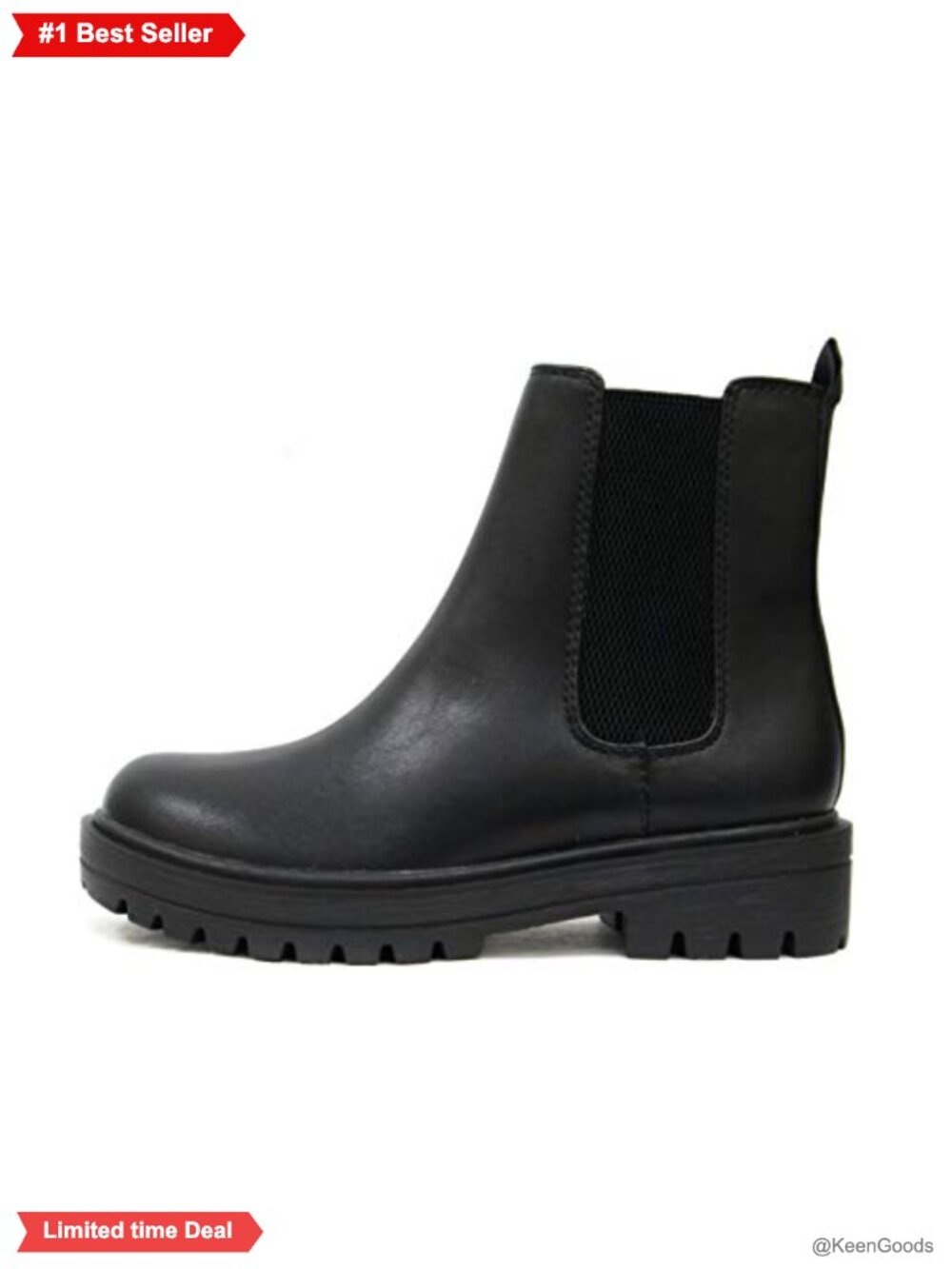 Lug Sole Low Heel Chelsea Ankle Bootie Double Elastic Gore